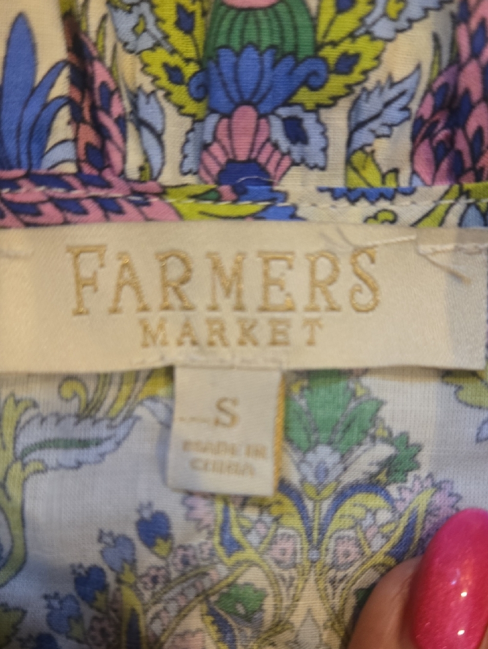 FARMERS MARKET Garden Carnival Ruffle Trim Cap Sleeve Blouse - Picture 6 of 9